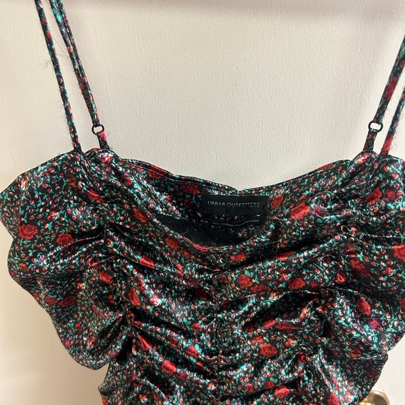 COPY - Urban Outfitters mini bodycon ruched floral rose dress - Picture 2 of 6